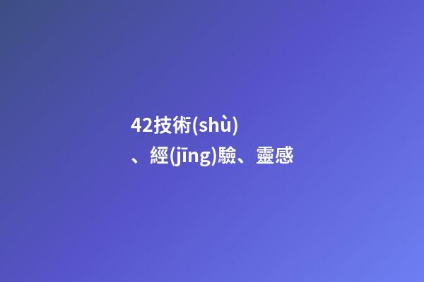 42.技術(shù)、經(jīng)驗、靈感